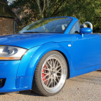 TT (8N) Roadster 3.2 Quattro, EZ 04/2006, sprintblau, KW V3, BBS LM 147 (8,5 J x 19 H2 ET 25), Hankook Ventus S1 Evo 3